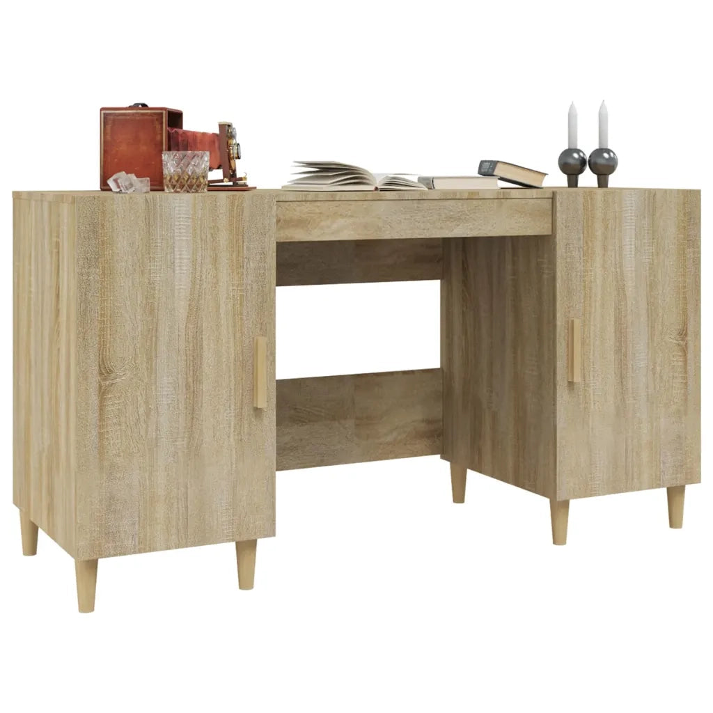 Scrivania | Tavolo da Ufficio Rovere Sonoma 140x50x75 cm in Legno Multistrato