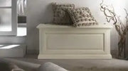 Cassapanca Catia in legno Shabby chic bianco anticato