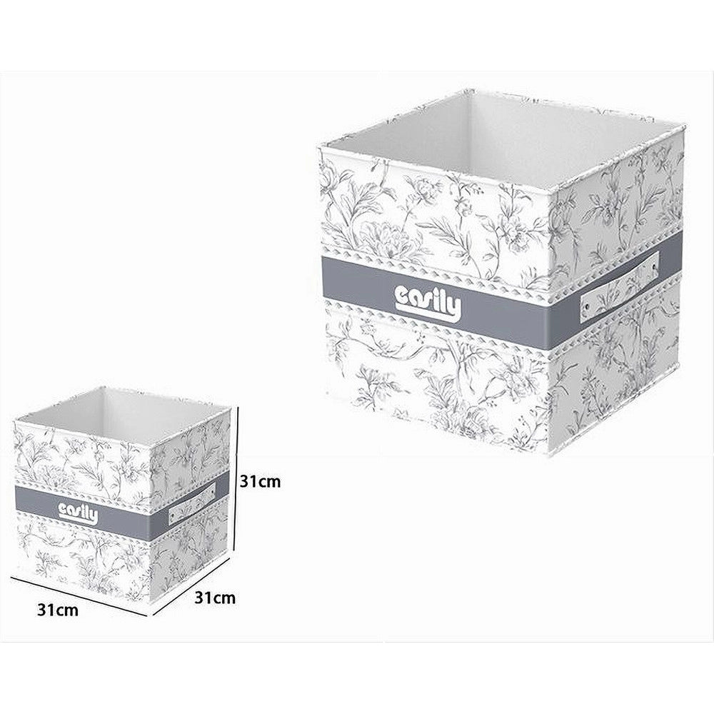 Trade Shop - Box Portatutto Scatola Salvaspazio Contenitore Organizer 31x31x31cm Fantasia 87312 -