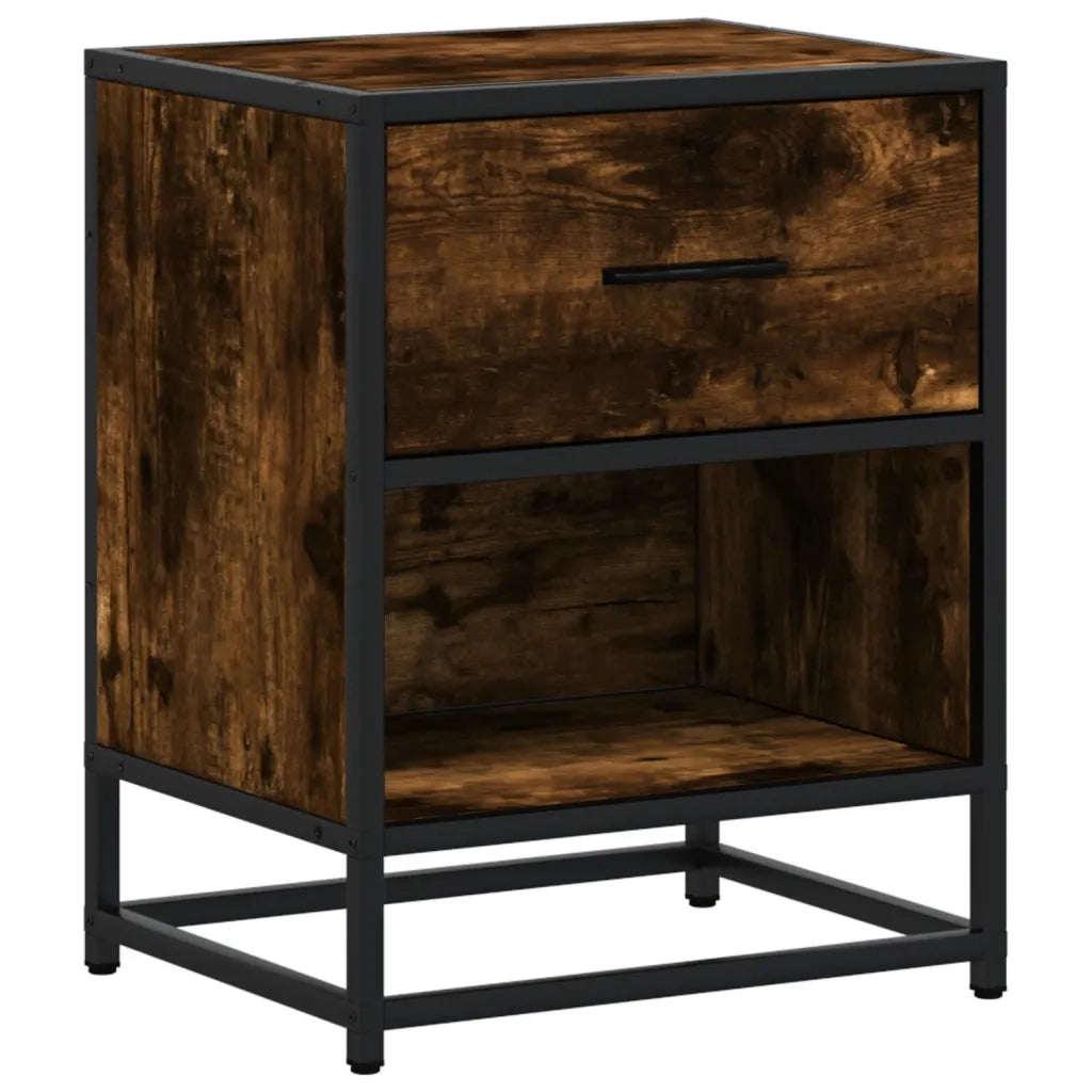 Comodino-Tavolino da notte Rovere Fumo 40x31x50 cm in Truciolato 298230