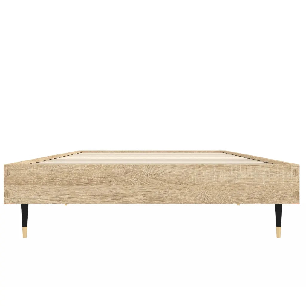 Letto singolo | Letto per adulti | Giroletto senza Materasso Rovere Sonoma 75x190 cm in Truciolato