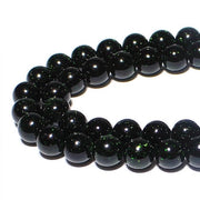 Kralen 10 mm 35 pezzi Pietra di sabbia verde naturale con foro, perle naturali rotonde da utilizzare come decorazioni per collane, bracciali e gioielli.
