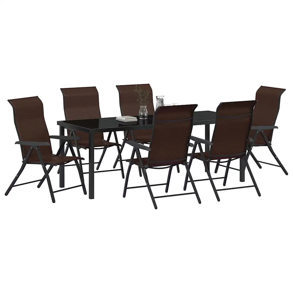 Set da Pranzo per Giardino 7 pcs Marrone 3379266