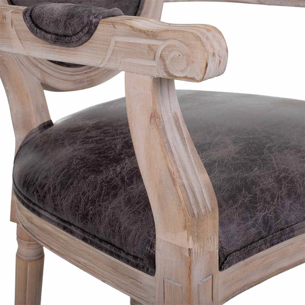 Poltrona in legno imbottita grigia 55x46x48/96h