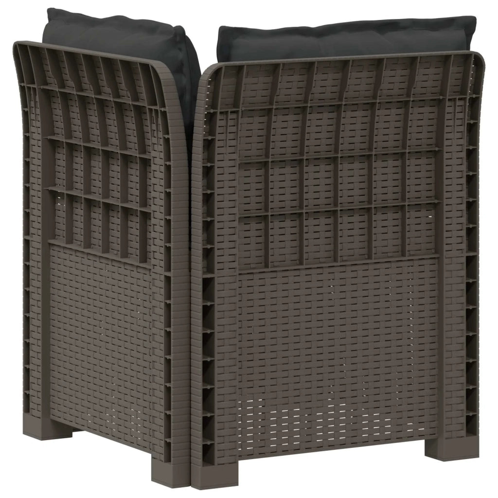 Divano da esterno-Divano da Giardino a 1 Posto con Cuscini Aspetto Rattan PP 991847