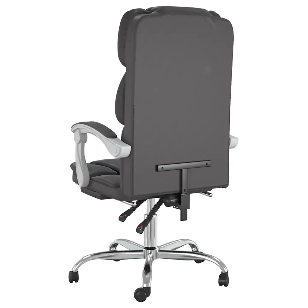 Sedia per studi-Poltrona da Ufficio Reclinabile Grigia in Similpelle 865447