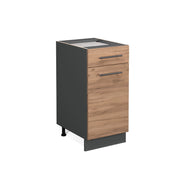 Mobiletto base per cucina Fame-Line Rovere dorato/Antracite 40 cm senza piano di lavoro Vicco