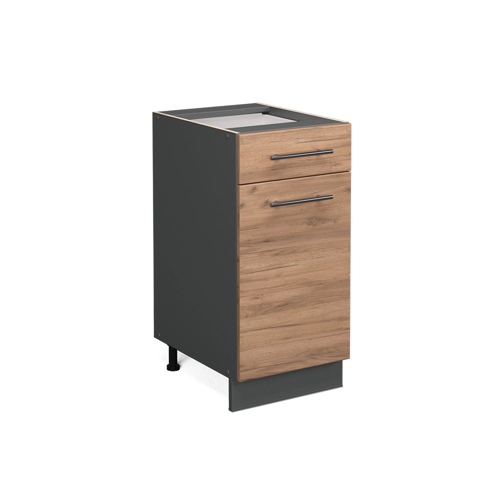 Mobiletto base per cucina Fame-Line Rovere dorato/Antracite 40 cm senza piano di lavoro Vicco