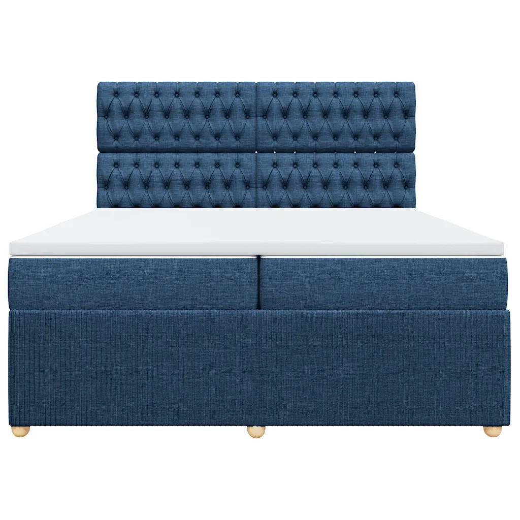 Giroletto a Molle con Materasso Blu 200x200 cm in Tessuto 3292176