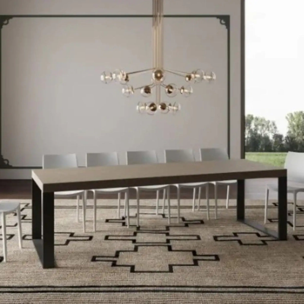 Tavolo allungabile 200/304x90 cm Tecno Premium tortora gambe antracite