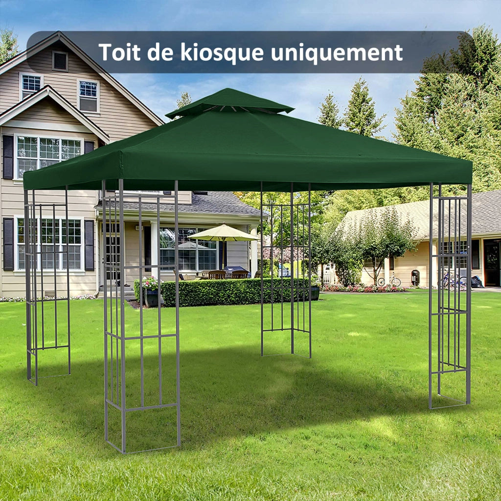 Tetto di Ricambio per Gazebo da Giardino 3x3 m ¨C zephmum ¨C Verde Scuro