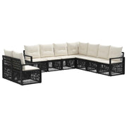 Set Divano da Giardino 9 pcs Nero polyrattan 3435751