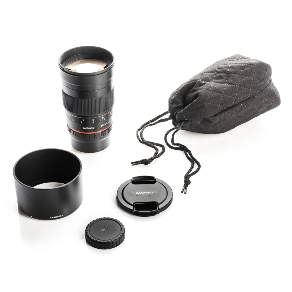 Teleobiettivo 135 mm F2.0 - lunghezza focale fissa APS-C Messa a fuoco manuale Compatibile con Olympus OM-D E-M10 Mark IV E-M1 Mark III Compatibile con Panasonic Lumix BGH1 DC-G110 DC-G91