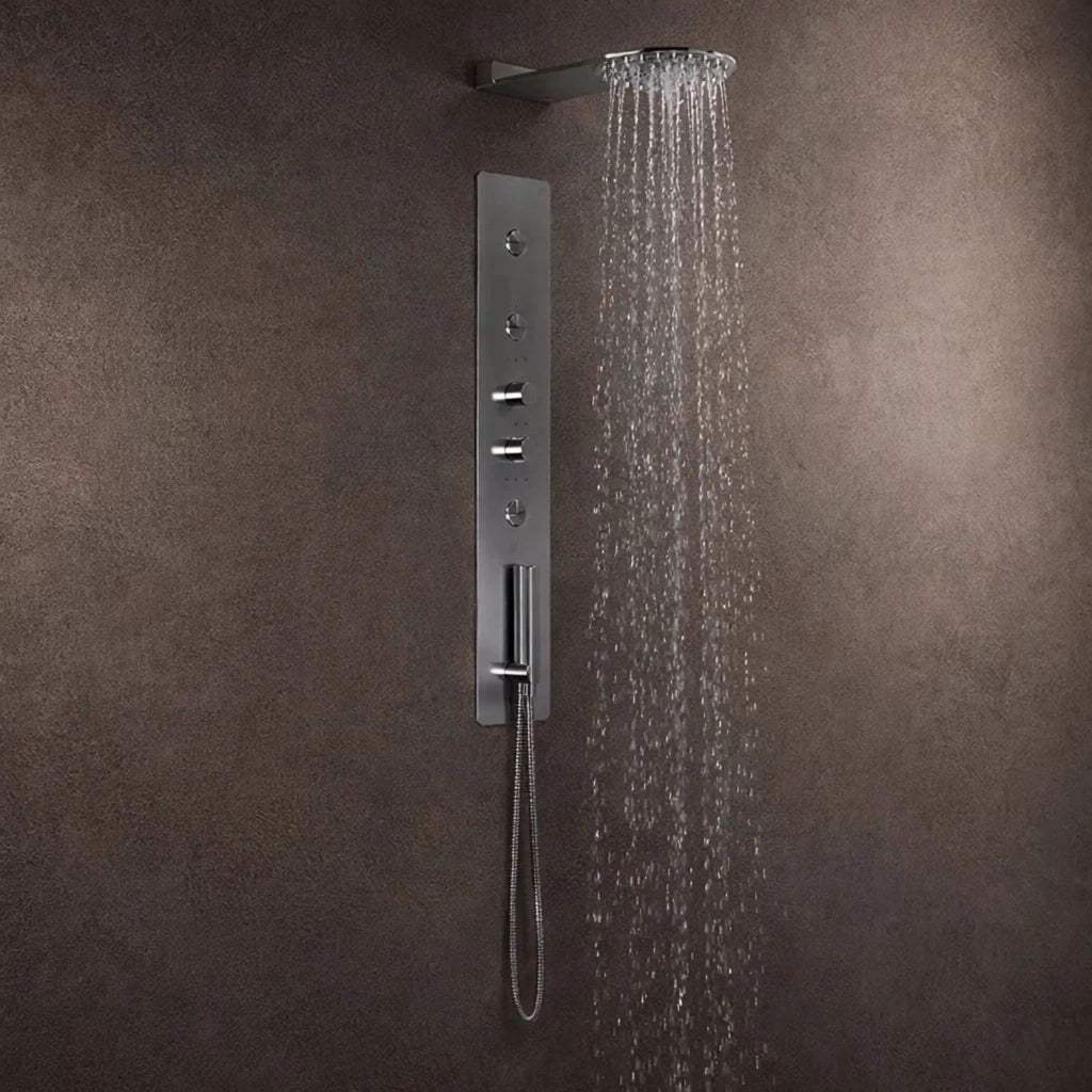 Kit muro da incasso soffione acciaio inox ultrasottile cromato elegante