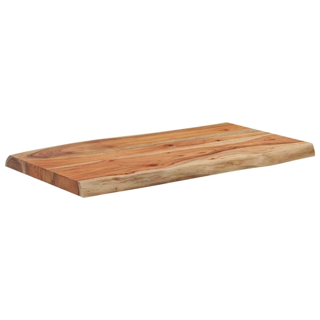 Piano Tavolo 70x40x2,5 cm Rettangolare Legno Acacia Bordi Vivi 370609