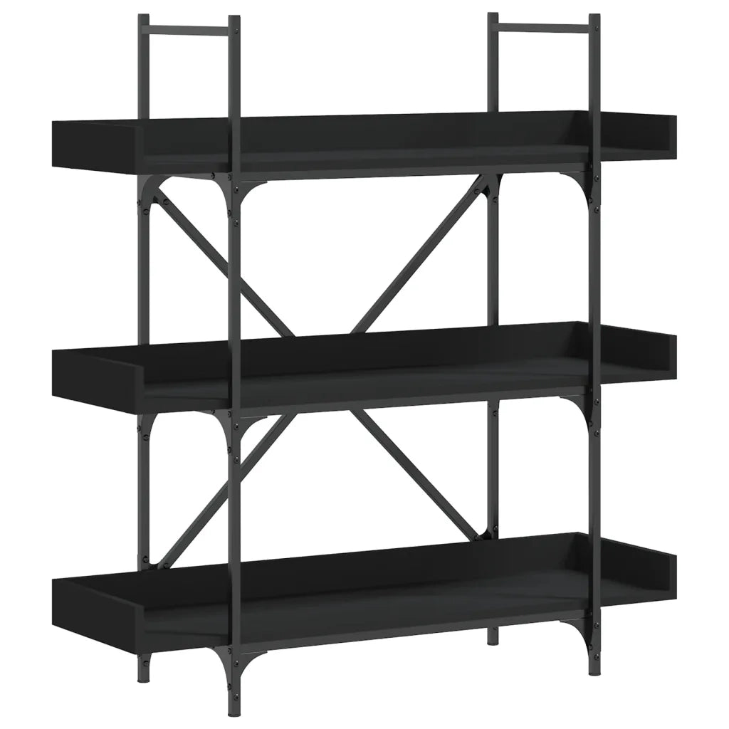 Libreria a 3 Ripiani Nera 100x33x108,5 cm in Legno Multistrato 837687