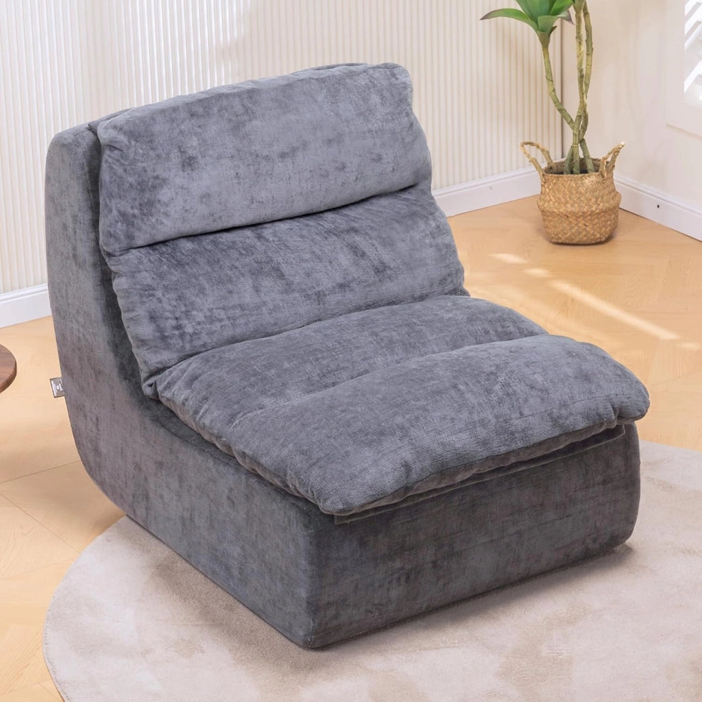 Divano Divano per soggiorno Futon con seduta profonda, divano singolo in schiuma, nessun montaggio per camera da letto, appartamento, tessuto a coste, nero