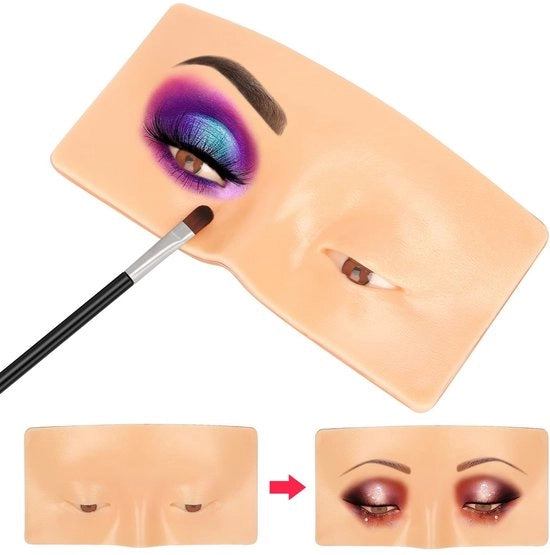 Tavolo di allenamento per trucco 5D - Materiale riciclabile in silicone - Tavolo di pratica per il viso - Allenamento delle ciglia - Disegno del viso - Ideale come regalo - Manichino per trucco