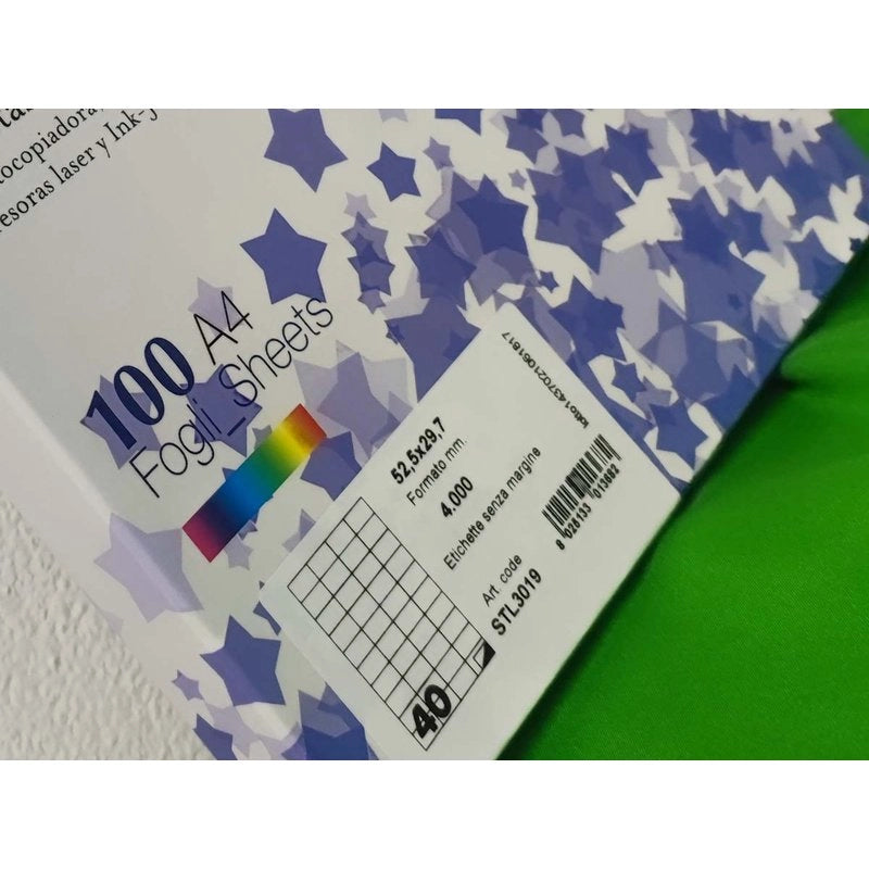 FBA Barcode Etichette Adesive 52,5X29,7mm 40 etichette per foglio Pacco da 100 Fogli