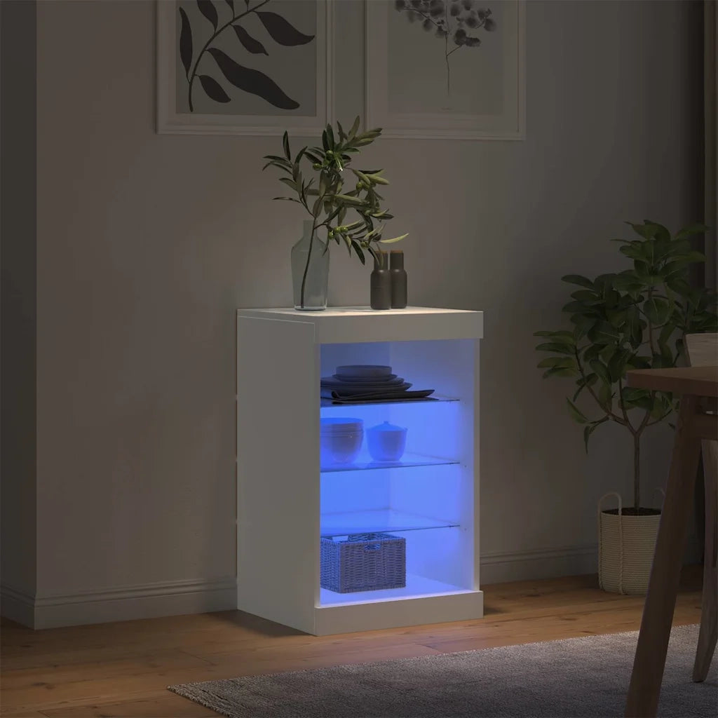 Credenza con Luci LED Bianca 41x37x67 cm 836721