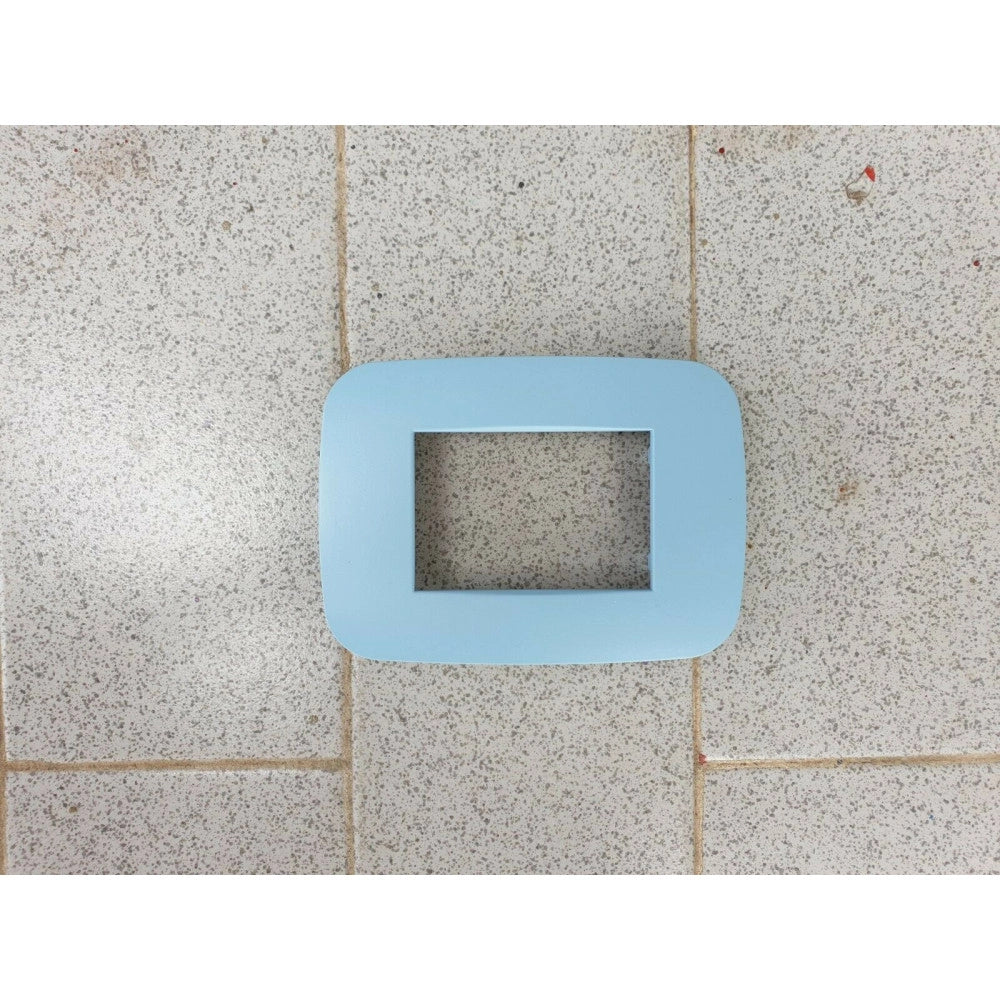 Trade Shop - Placca Placchetta Placchette Compatibili Per Serie Axolute Bticino Colorate Fori - Azzurro -4 Fori     -