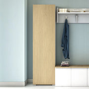 Tropaeolum, Armadio Multiuso 1 Anta 7 Ripiani Made in Italy, 30.00x182.00h cm Bianco Cannettato