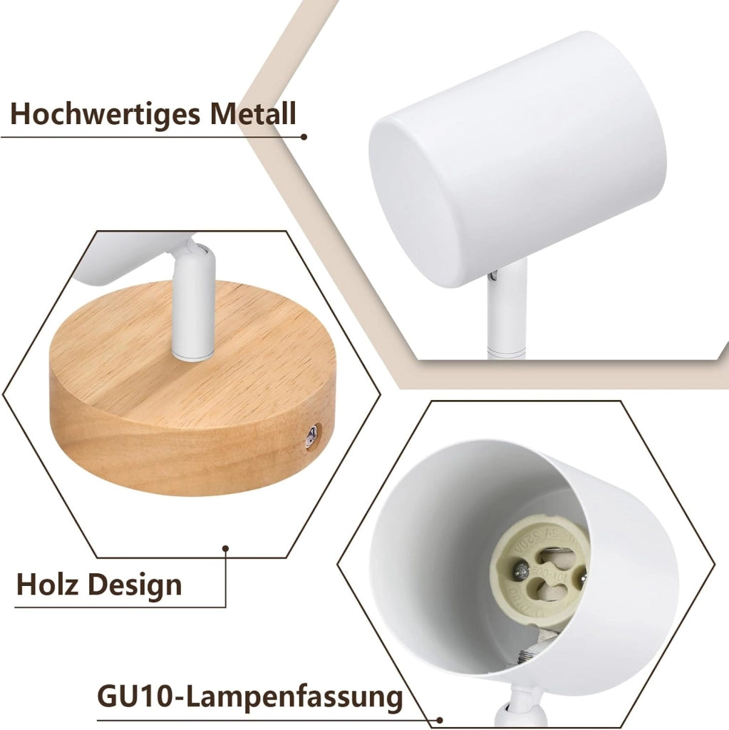 ZMH Faretto da soffitto 1 fiamma GU10 girevoli 350° per corridoio