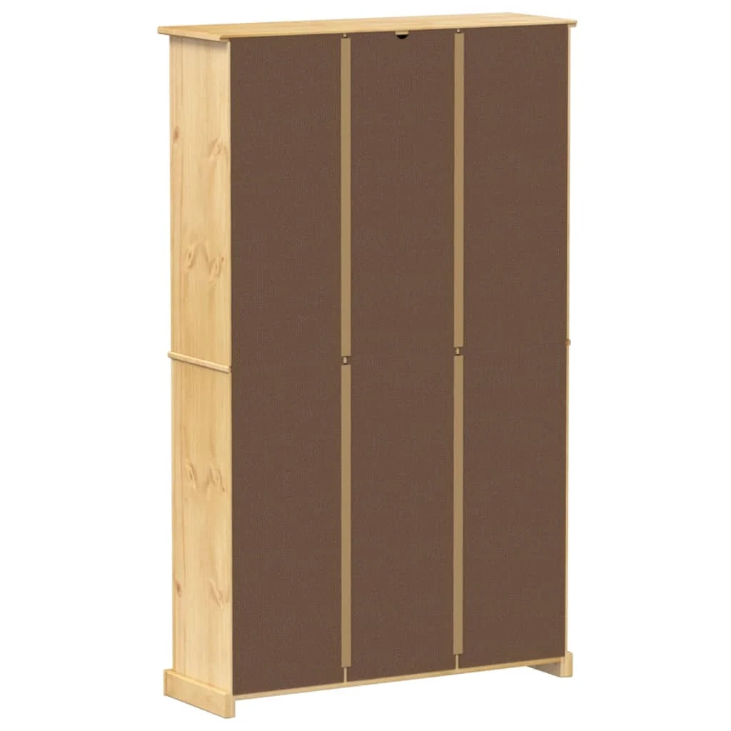 Scarpiera scarpiera mobile portaoggetti ingresso corridoio soggiorno Corona 99 x 32 x 163,5 cm legno di pino massiccio marrone 02_0021749