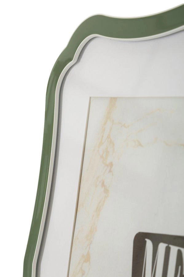 Cornice Margot Verde 22,1x1,4x27,2 cm in Zinco e Vetro Verde e Argento