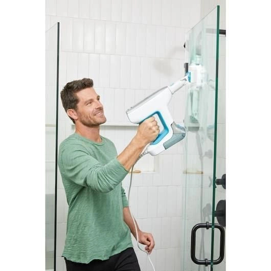 Black+Decker BHSM15FX08 - Pulitore a vapore 2 in 1, capacita' serbatoio 0.5 L, Potenza 1500 W, Pressione vapore elevata, Autonomia fino a 20 min, KIT_ estensione incluso, Colore Bianco-Arancio