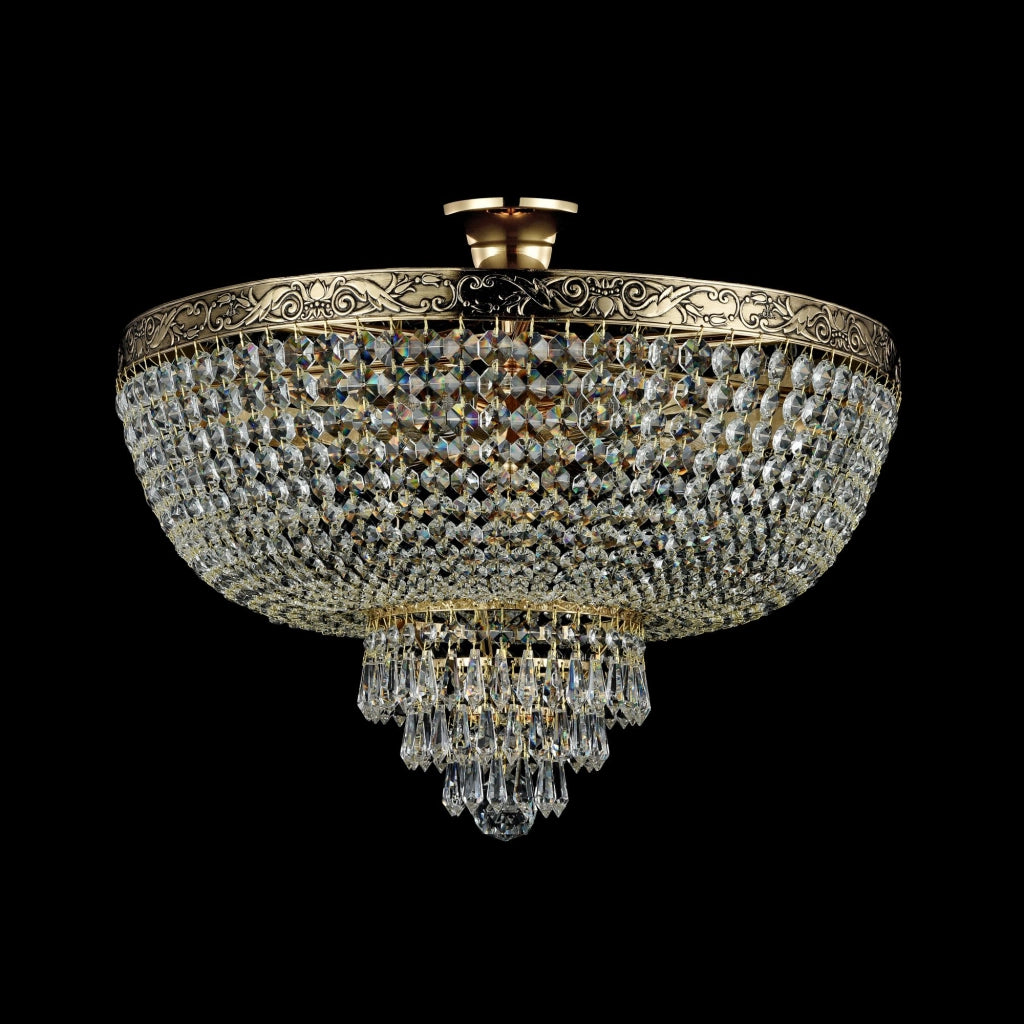 Maytoni Plafoniera contemporanea Palace 6 luci E27 oro antico metallo cristallo