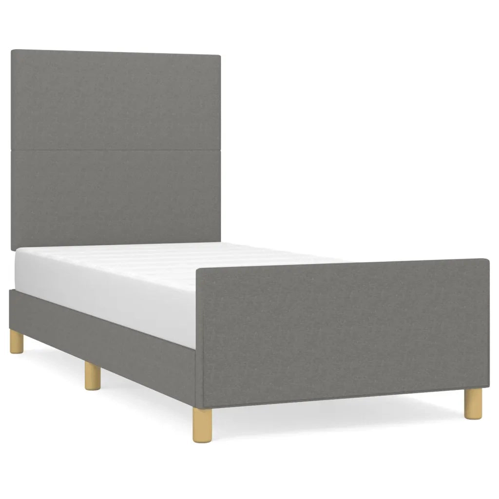 Giroletto senza Materasso Grigio Scuro 100x200 cm Tessuto 3124872