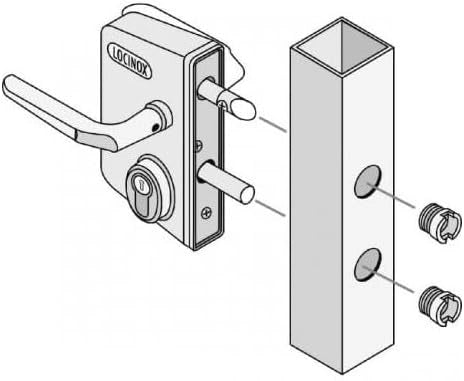 Serratura LOCINOX con cilindro LCKX40 per profilo quadrato 40-50-60MM, NSP