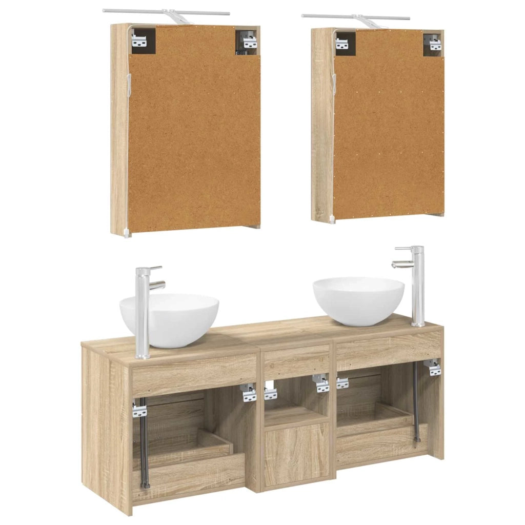 Set di mobili per il bagno 5 pz Rovere Sonoma 3406713