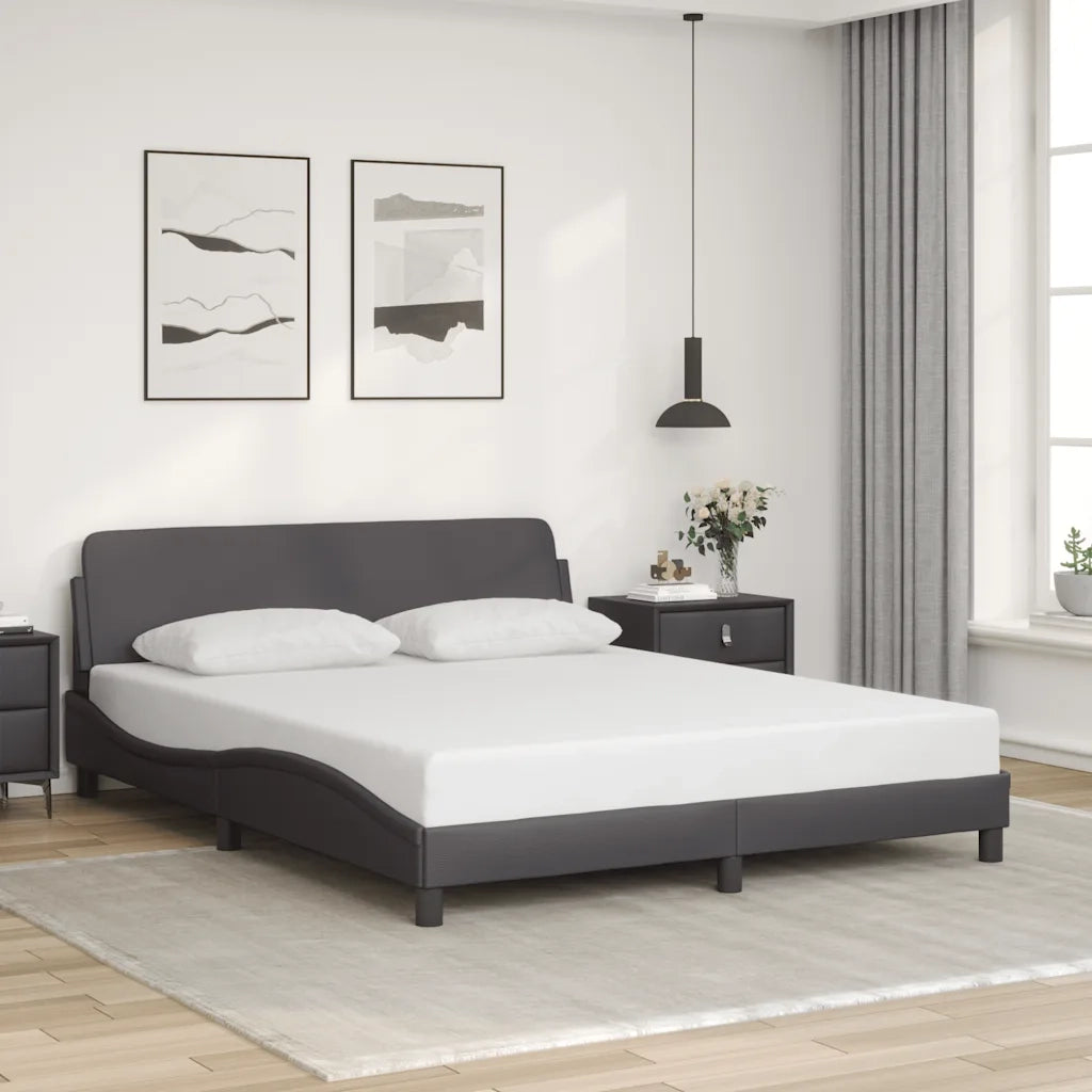 Giroletto-Struttura Letto Dover Grigio 160x200 cm in Similpelle