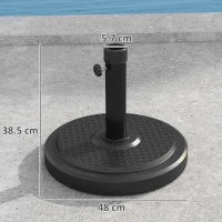 Base per Ombrellone da 22 kg Rotonda per Ombrelloni Max. 2.8 m e Pali da 38 mm o 48 mm, Nero