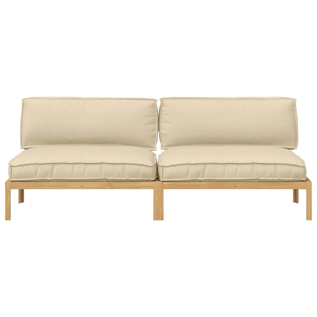 Set di divani Beige 240 x 92 x 69 cm Legno di Acacia Massello 3418229