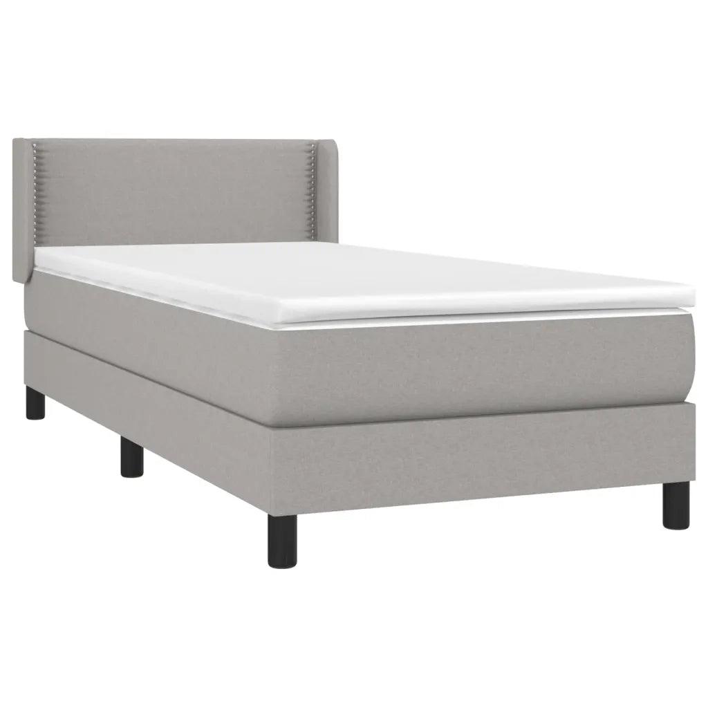 Giroletto a Molle con Materasso Grigio Chiaro 90x190 cm Tessuto 3129593