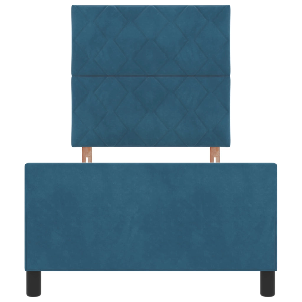 Letto Blu Scuro 90x200 cm in Velluto