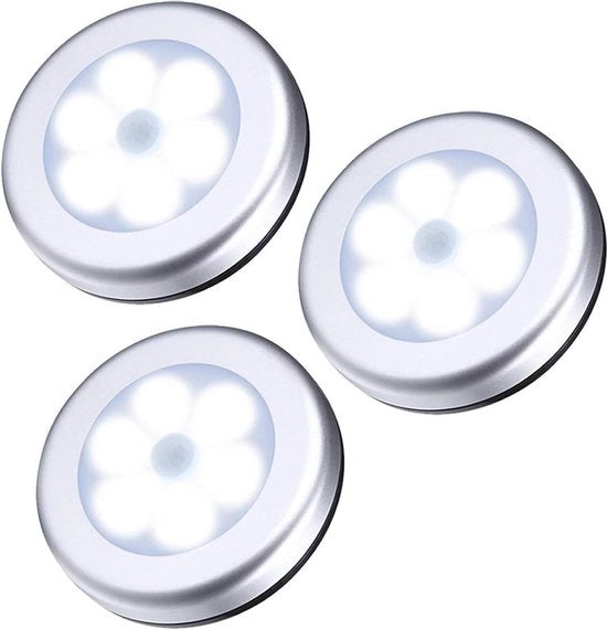 Sensore di movimento a infrarossi 3 pezzi - sensore PIR wireless - sensore di movimento automatico - luce notturna - 6 LED sensore - illuminazione esterna - lampada per scale - lampada per armadi - lampada per armadio .