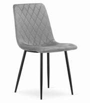 Sedia Valora TURIN in velluto grigio chiaro ergonomica per soggiorno