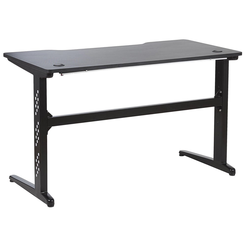 Scrivania da gioco con gambe in metallo MDF Nero rettangolare 120 x 60 cm con luci RGB Mobili per ufficio a casa dal design moderno