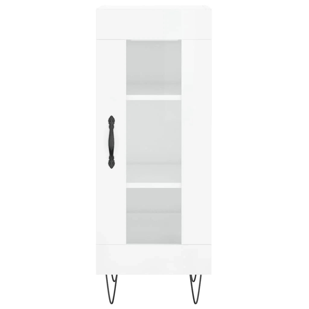Buffet credenza cassettiera mobiletto mobile contenitore organizer per cucina soggiorno finitura lucida 34,5 x 34 x 90 cm legno ingegnerizzato bianco 02_0030619