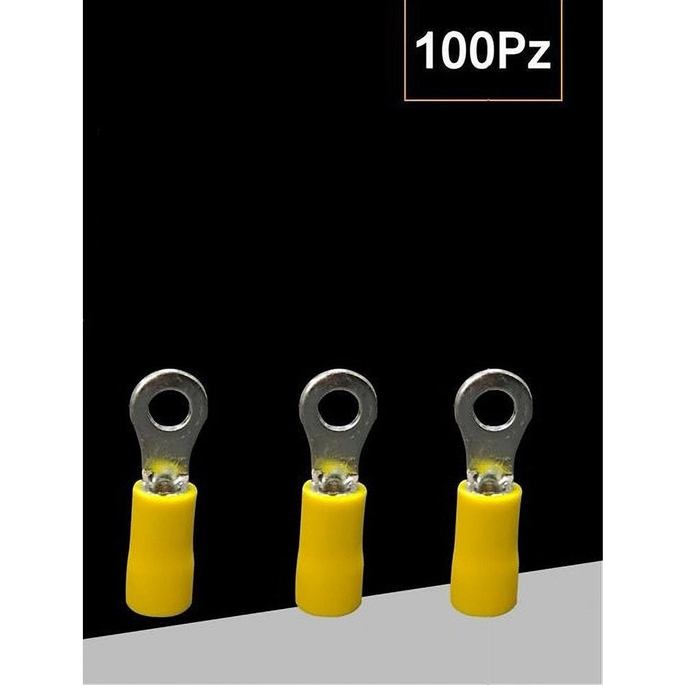 Trade Shop - Set 100 Pz Capicorda Terminale Ad Occhiello Isolato Per Cavi 0.5-1.5mm² Rv1.25-4 -