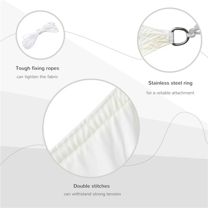 VELA OMBREGGIANTE RETTANGOLARE 4 X 6 MT COLORE BIANCO CREMA