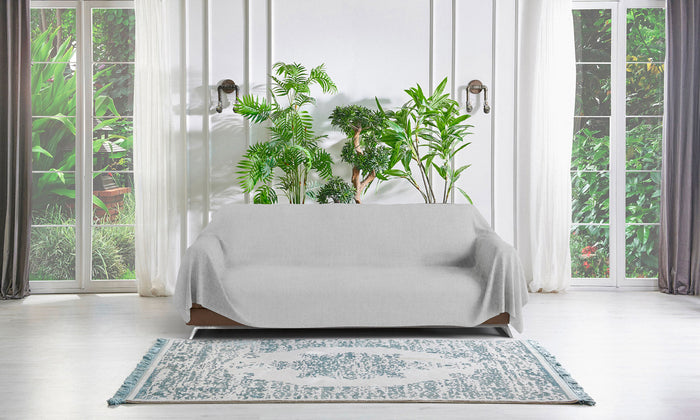 Telo Arredo Coprittutto Copridivano in Cotone Grigio Chiaro 170x300 cm