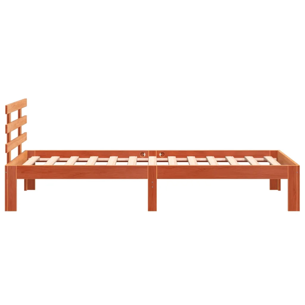 Letto senza Materasso Marrone Cera 100x200 cm in Legno di Pino
