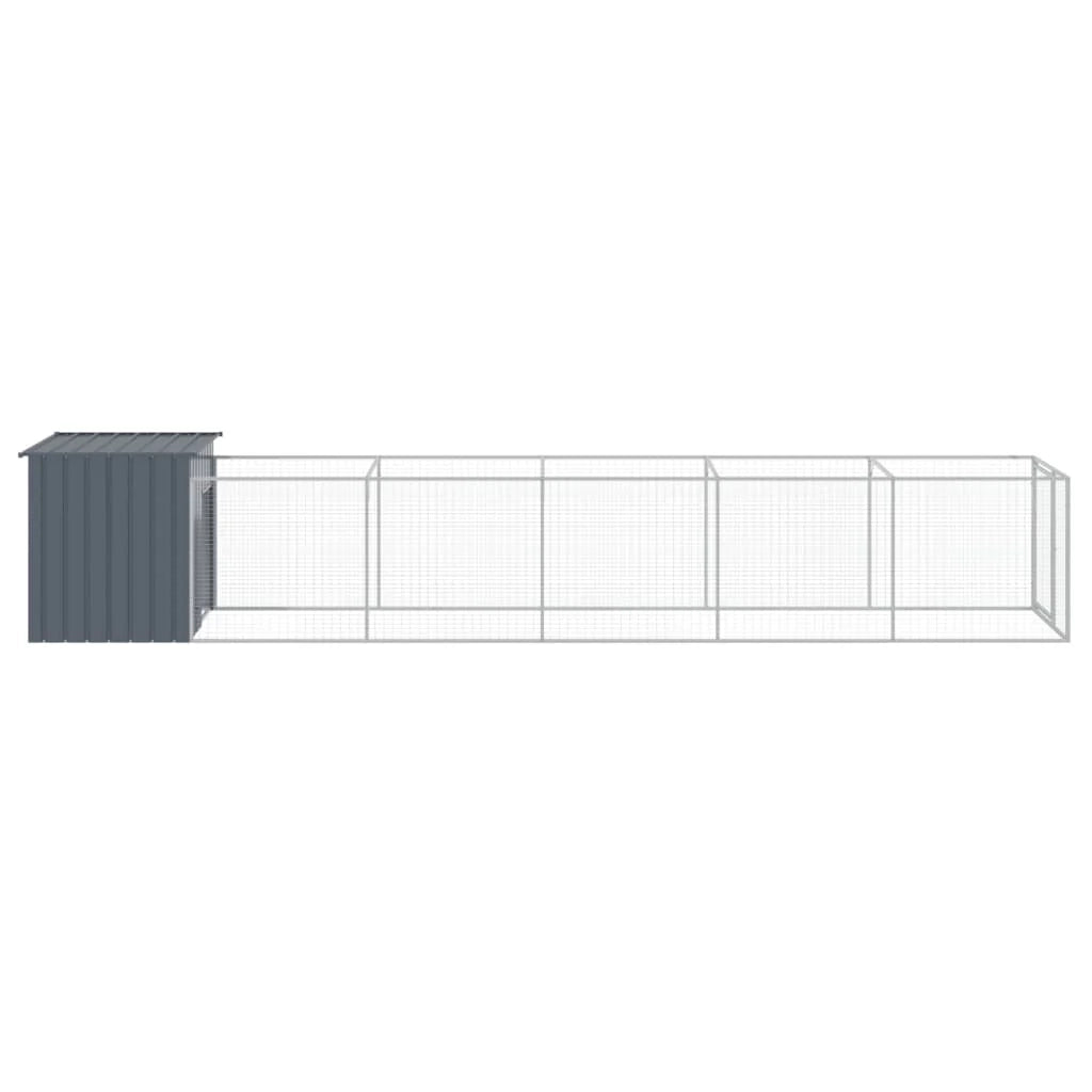 Cuccia per cani con cortile 110 x 609 x 110 cm antracite 02_0043466