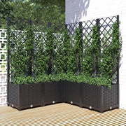 Fioriera da Giardino con Graticcio-Vaso da Esterno-Fioriera con Griglia Nero 120x120x136 cm in PP