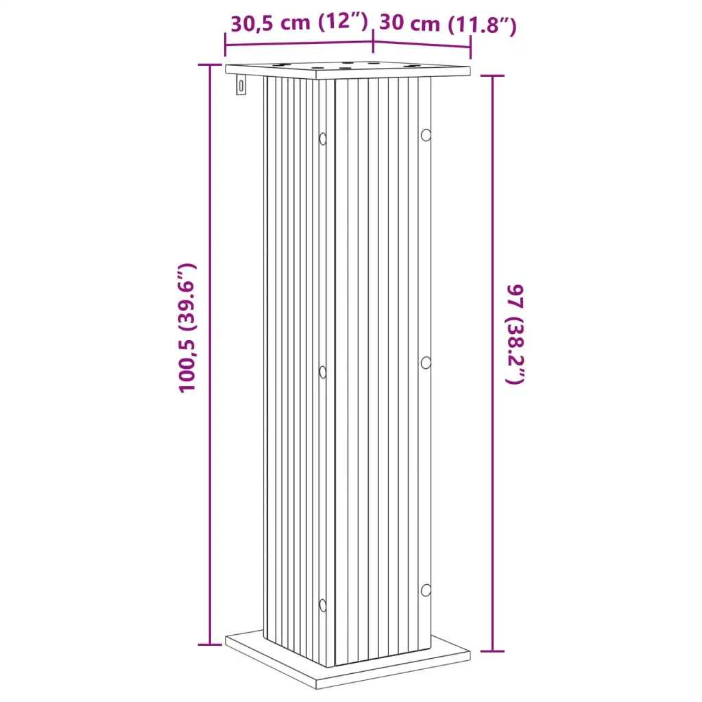 Supporto per piante 2 pz Nero 30,5 x 30 x 100,5 cm 899747